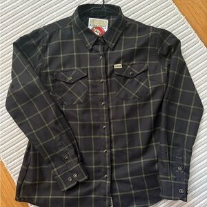 DIXXON Black and Green Casual Button Down Shirt